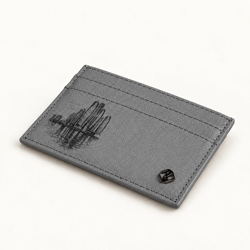 Custom grey cardholder wallet