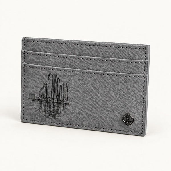 Custom grey cardholder wallet