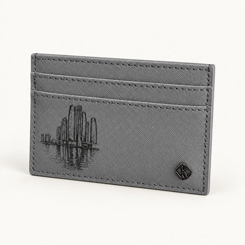 Custom grey cardholder wallet